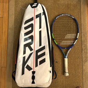 Babolat Drive Junior 23” Tennis Racquet and Babolat tennis bag with 3 zip pocket